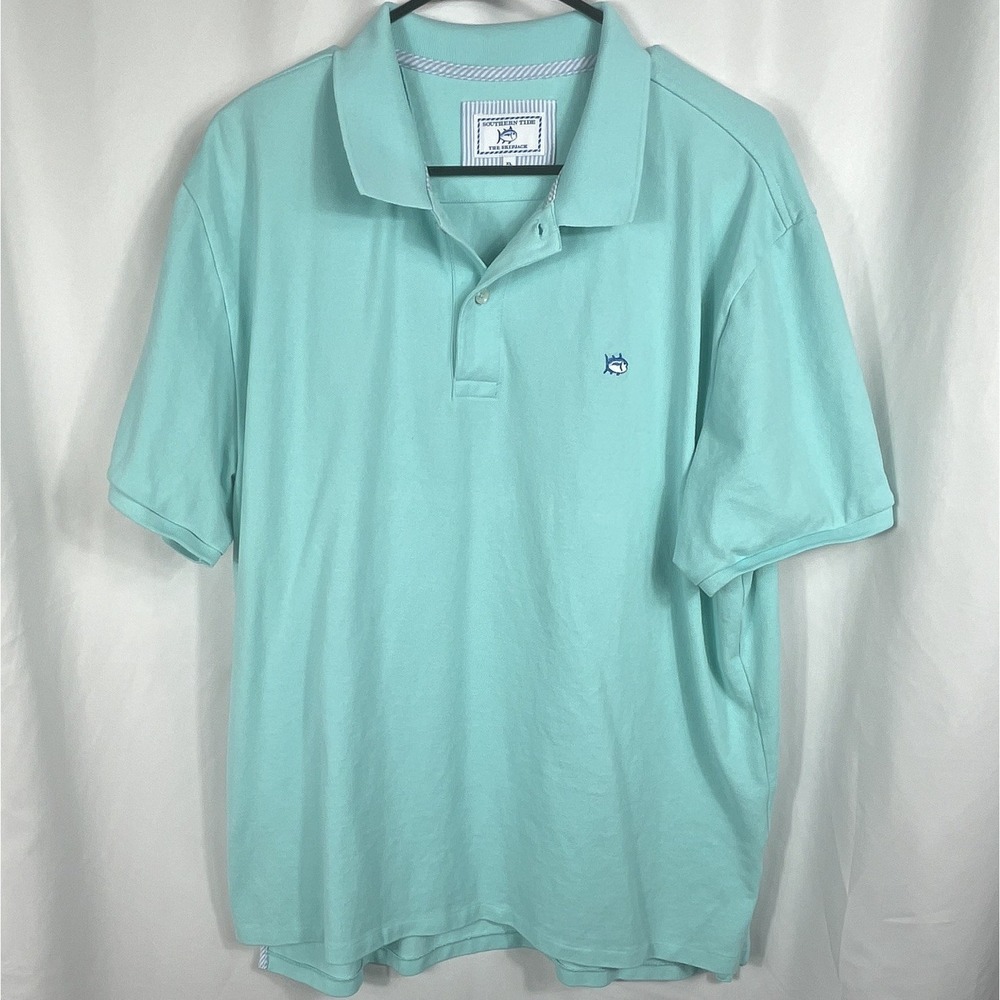 Southern Tide Skipjack Men's Polo Shirt Mint Green Short Sleeve Size Extra Large